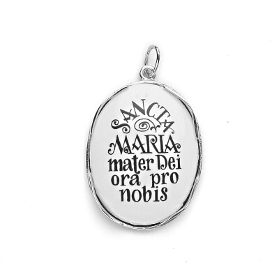 Stříbrný přívěsek porcelánový medailon anděl - P158 A1
