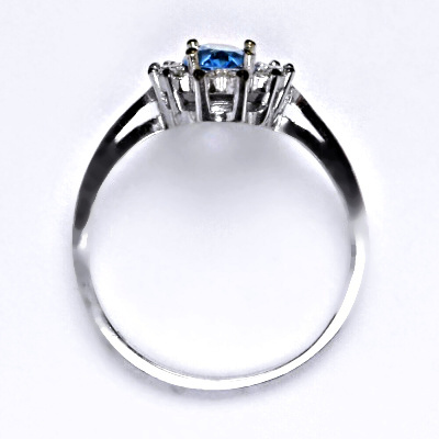 Zlatý prsten - přírodní topaz swiss - T1480 - bílé zlato
