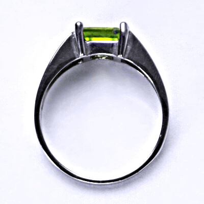 Stříbrný prsten přírodní olivín - T1404