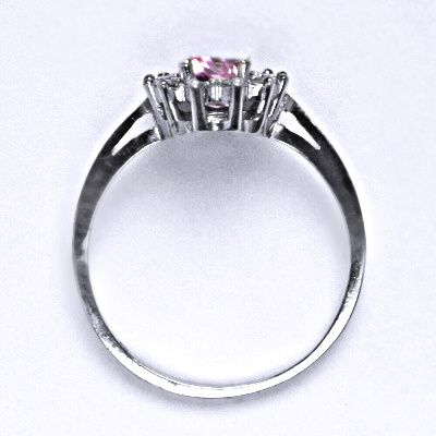 Stříbrný prsten Kate pink zirkon - T1480