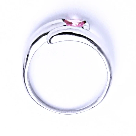 Stříbrný prsten pink zirkon - VR289