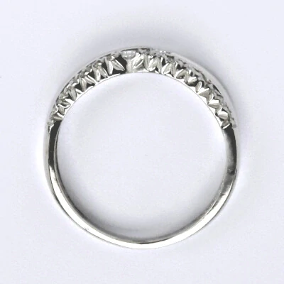 Zlatý zdobný prsten čiré zirkony - T1406 - bílé zlato