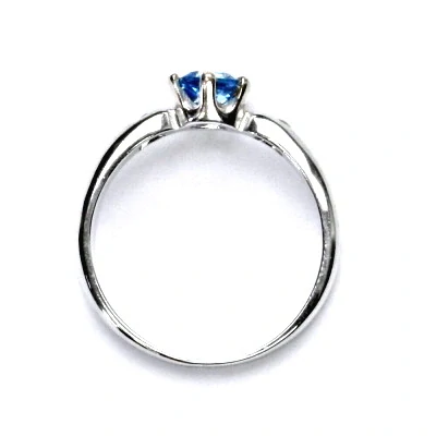 Zlatý prsten přírodní topaz swiss a diamanty - VLZDR048 - bílé zlato