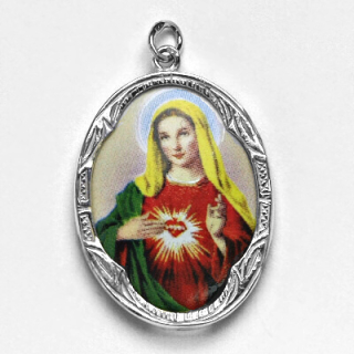 Stříbrný přívěsek porcelánový medailon Madonka - P158 M7-B