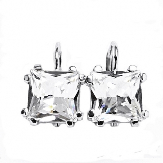 Stříbrné náušnice Swarovski krystal čirý - NK1196