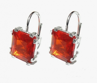 Stříbrné náušnice Swarovski krystal orange - NK1196