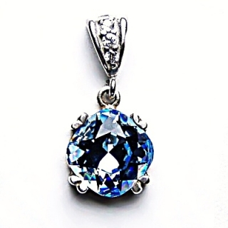 Stříbrný přívěsek Swarovski krystal akvamarin - P1225