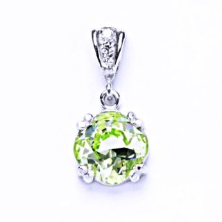 Stříbrný přívěsek Swarovski krystal chryzolit - P1225