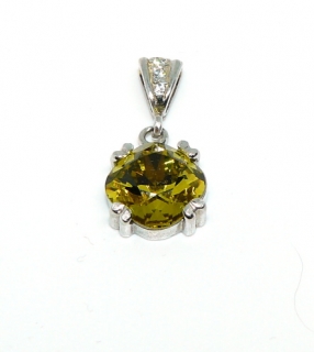 Stříbrný přívěsek Swarovski krystal olivín - P1225