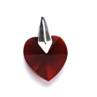 Stříbrný přívěsek srdce Swarovski krystal siam - P1310