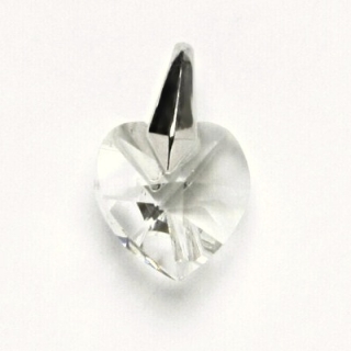 Stříbrný přívěsek srdce Swarovski krystal čirý  - P1310