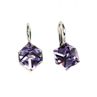 Stříbrné náušnice Swarovski heliotrop - NK1230