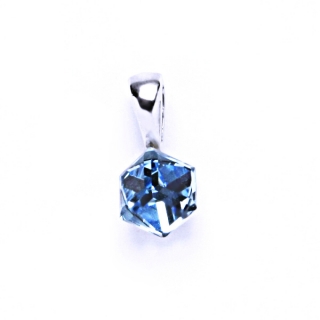 Stříbrný přívěsek Swarovski akvamarine -  P1230 