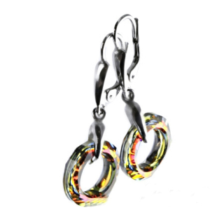 Stříbrné náušnice Swarovski krystal cosmic ring volcano - NK1313