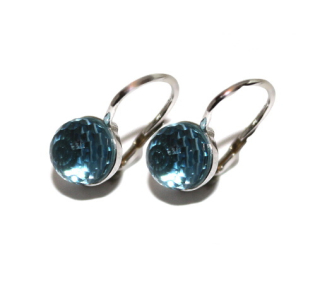 Stříbrné náušnice Swarovski krystal akvamarine - NK1311