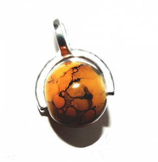 Stříbrný přívěsek batika oranž - P1192