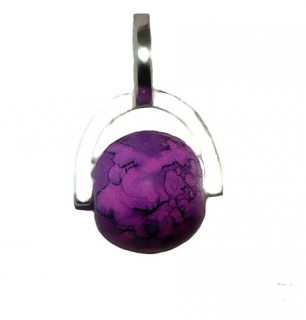 Stříbrný přívěsek batika fuchsia - P1192