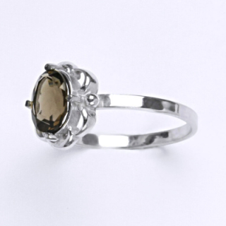 Stříbrný prsten přírodní záhněda - T1140