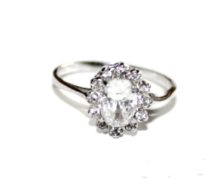 Stříbrný prsten Kate čirý zirkon - VR247