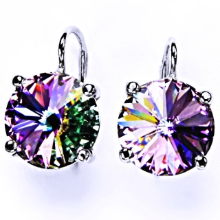 Stříbrné náušnice Swarovski krystal Vitrail light - NK1188
