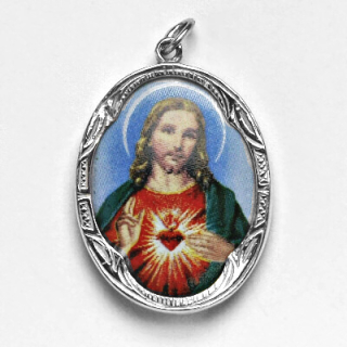 Stříbrný přívěsek porcelánový medailon Ježíš- P158 J-1
