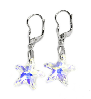 Stříbrné náušnice Swarovski krystal hvězda AB - NK1313/27