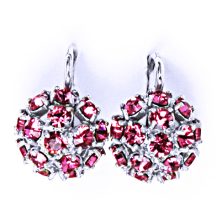 Stříbrné náušnice Swarovski krystaly rose - NK1337