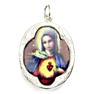 Stříbrný přívěsek medailon Madonka  - P1013 F