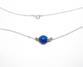 Stříbrný náhrdelník přírodní lapis lazuli - 3459