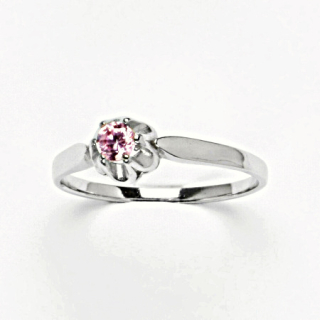 Stříbrný prsten pink zirkon - T1368