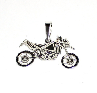 Stříbrný přívěsek motorka - PA0194