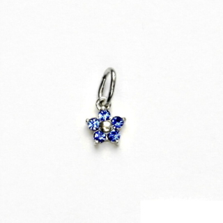 Stříbrný přívěsek květinka Swarovski saphire - P1391