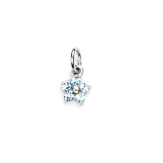 Stříbrný přívěsek květinka Swarovski akvamarine - P1391