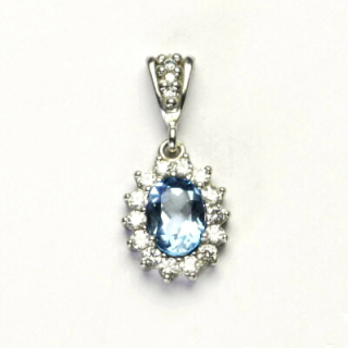 Stříbrný přívěsek Kate přírodní topaz swiss - P1507