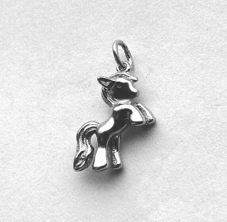 Stříbrný přívěsek 3D koníček pony - DN191