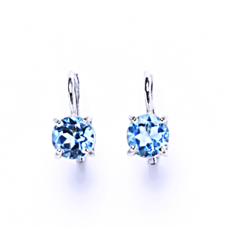 Stříbrné náušnice přírodní topaz swiss 6 mm - NK1250