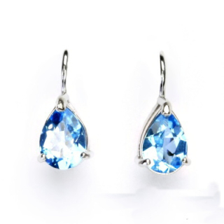 Stříbrné náušnice přírodní topaz swiss 8 x 6 mm - NK1361