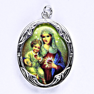 Stříbrný přívěsek medailon Madonka - P1013 L
