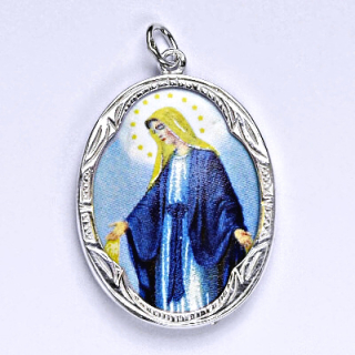 Stříbrný přívěsek medailon Madonka - P1013 H