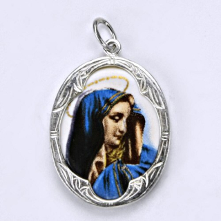 Stříbrný přívěsek medailon Madonka - P1013 MT