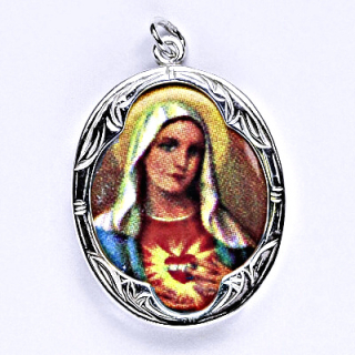 Stříbrný přívěsek medailon Madonka - P1013 G