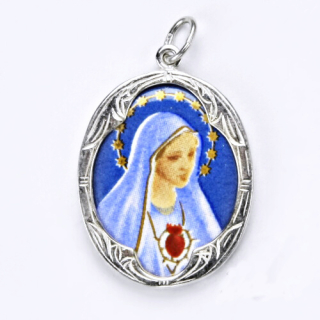 Stříbrný přívěsek medailon Madonka - P1013 MS