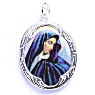 Stříbrný přívěsek medailon Madonka - P1013 J