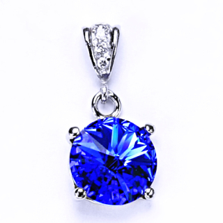 Stříbrný přívěsek Swarovski saphire - P1188