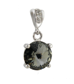 Stříbrný přívěsek Swarovski black diamond - P1188