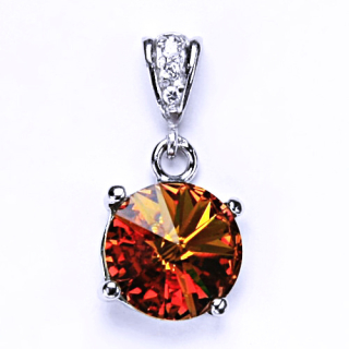 Stříbrný přívěsek Swarovski topaz- P1188