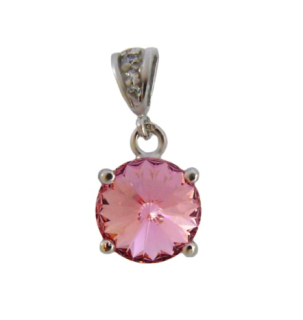 Stříbrný přívěsek Swarovski light rose - P1188