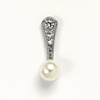 Stříbrný přívěsek Swarovski perla bílá  - P1241