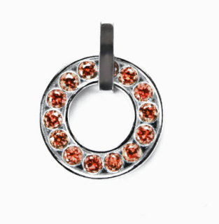 Stříbrný přívěsek kruh orange zirkony - P1290