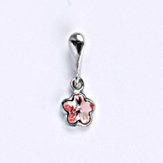 Stříbrný přívěsek kytička Swarovski krystal rose - P1297